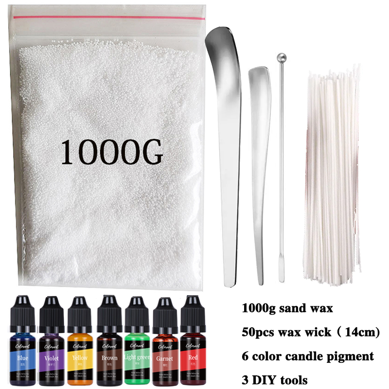 Candle Making Instructions - Brandbaar zand Handgemaakte kaarswas DIY-materiaalset Pigmentwaslont