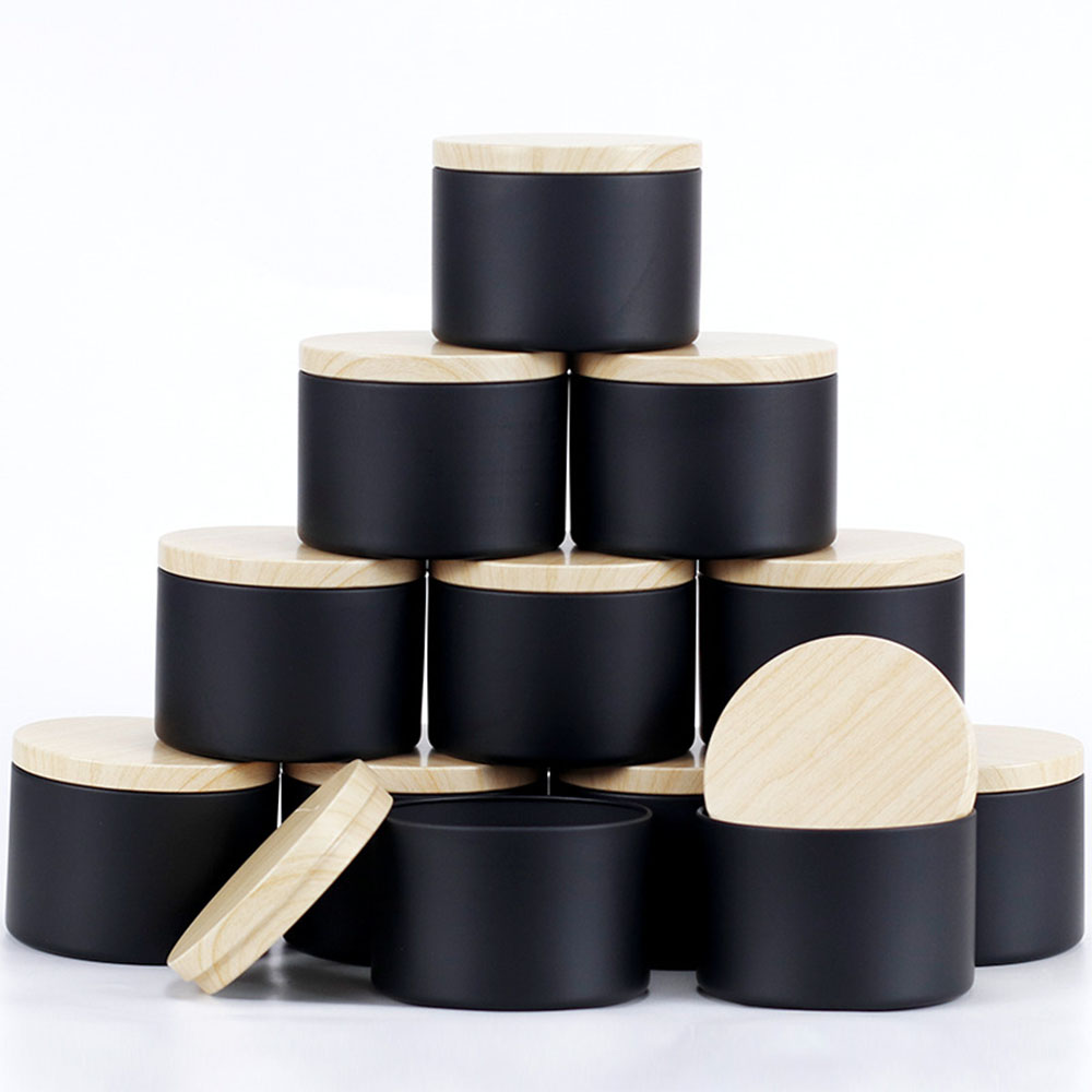 Candle Making Jars With Lids - 24 stks 4 oz Zwarte Kaars