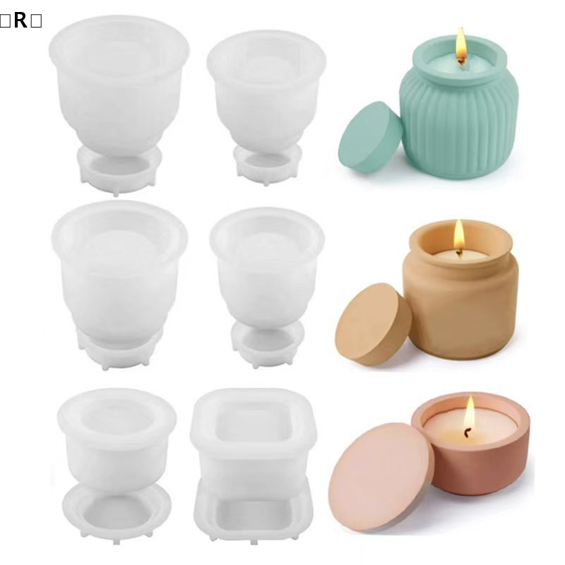Candle Making Jars With Lids - ómR Parque1set DIY kaarspot siliconen mal