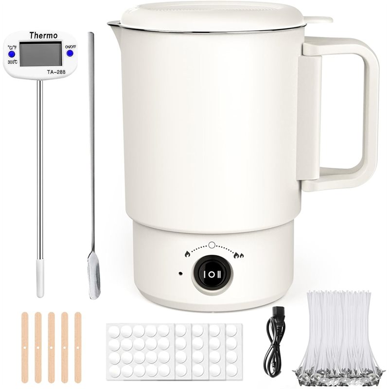Candle Making Diy Kit - A47U Elektrische Wasmeltpotset Met Thermometer 800ML