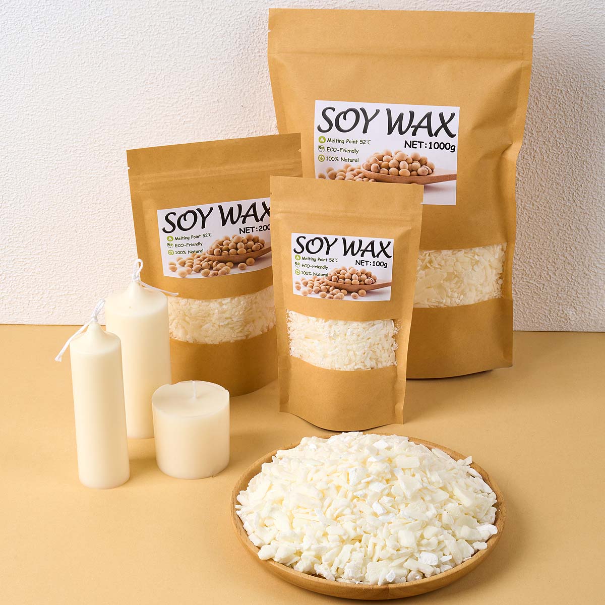 Candle Making Diy Kit - 1 pond zuiver witte sojawas voor