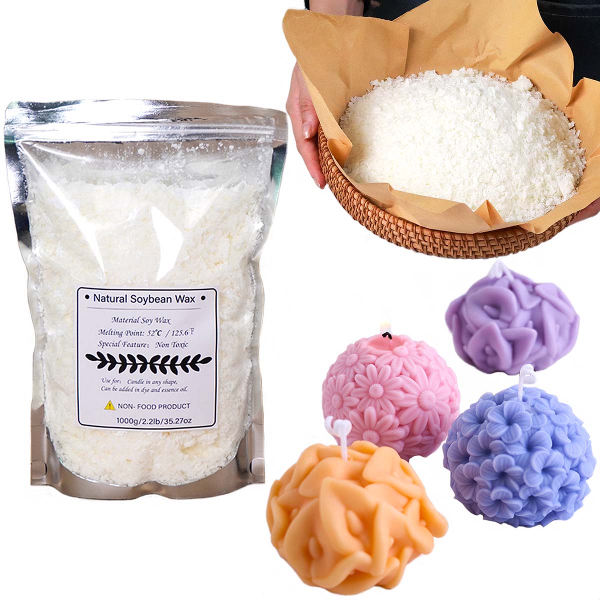 Candle Making Diy Kit - 100/250/500/1000g Natuurlijke Soja Wax Flake DIY