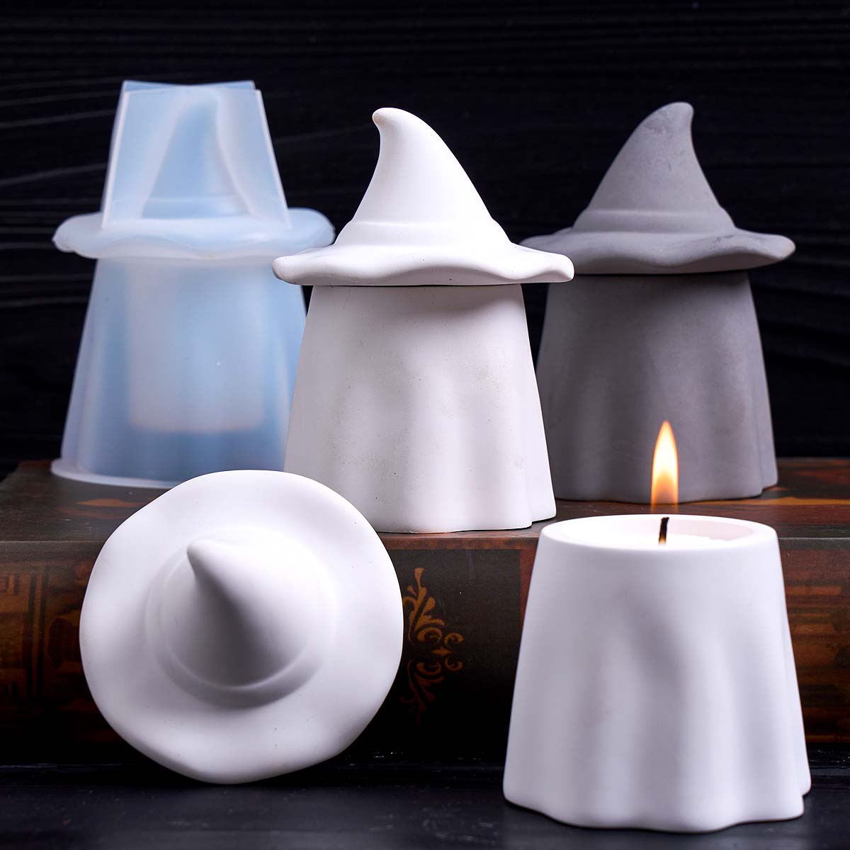 Candle Making Jars With Lids - Ghost Wizard Kaarspot Siliconen Mal DIY