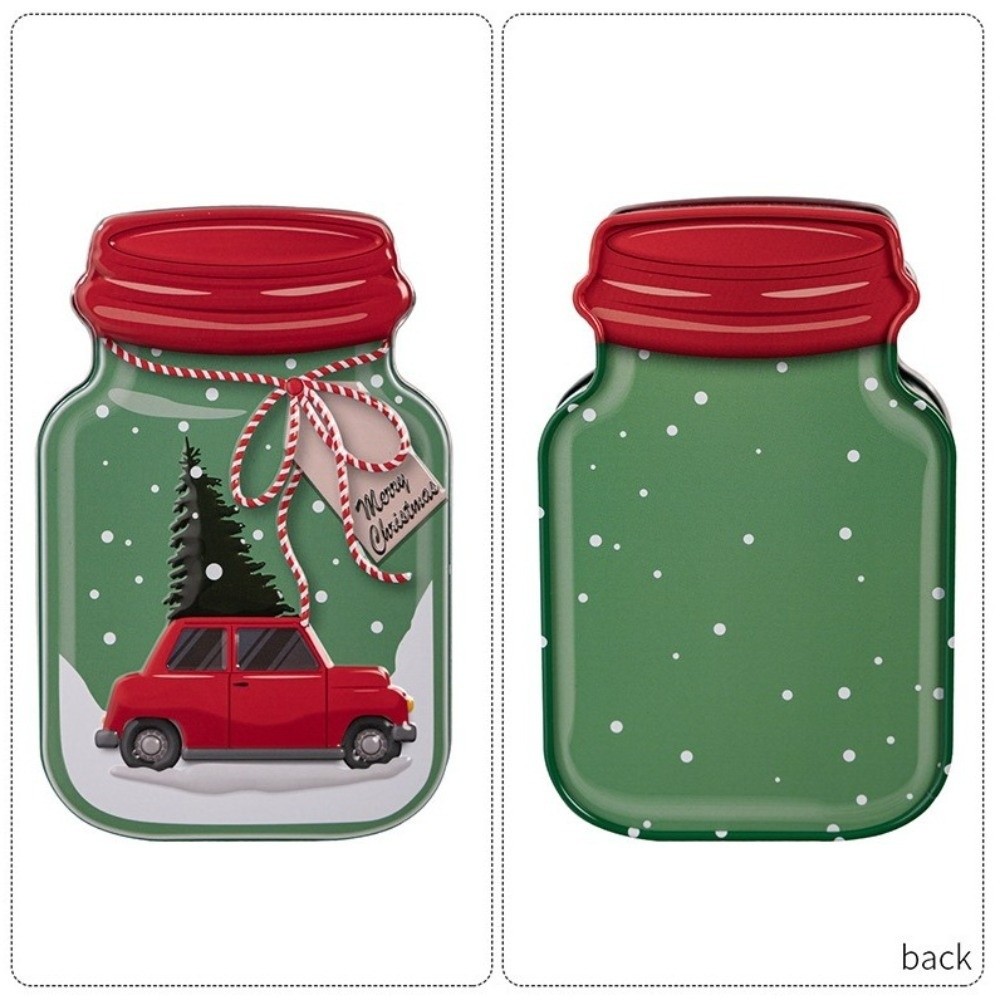 Tin Container Lid - Metalen Kerstblikkendoos met deksel voor koekjes,