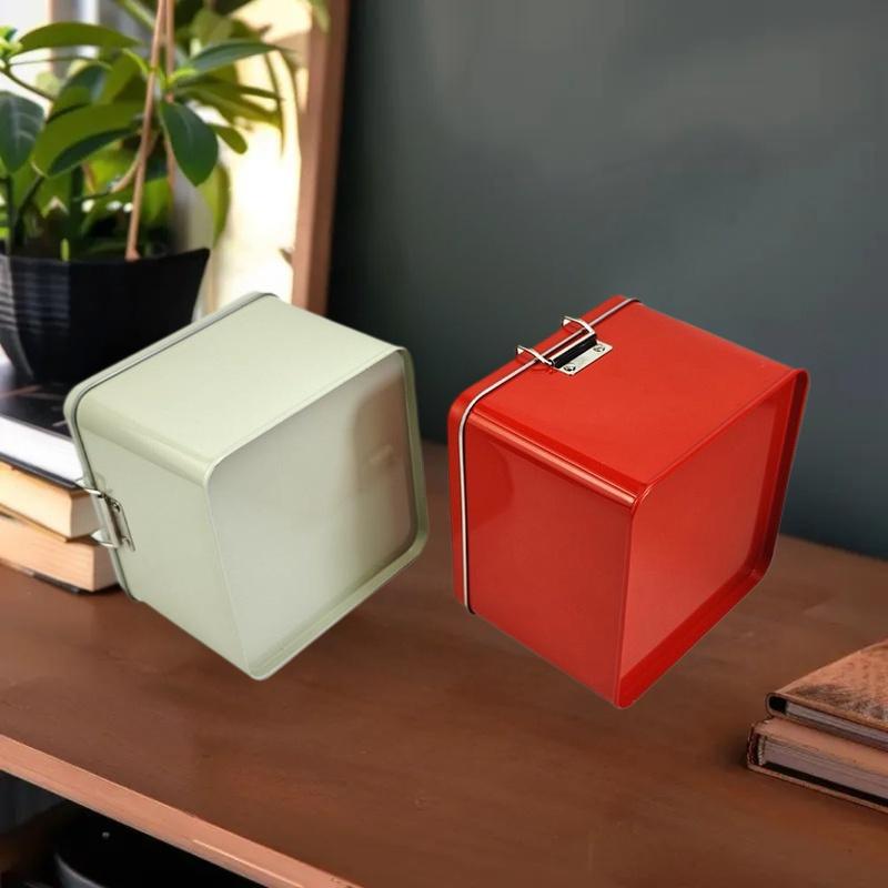 Tin Container Lid - Vierkante blikken koekjesblikken doos met deksel