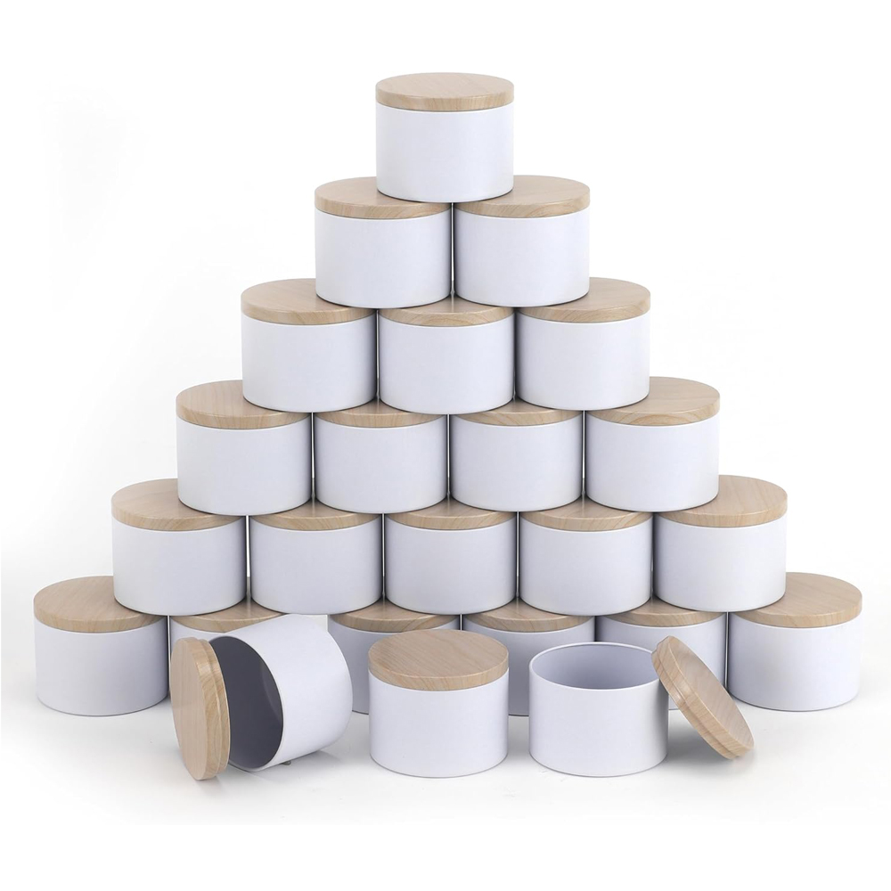 Witte kaarsenblikken met dekse - Candle Making Homewood recensie en prijs