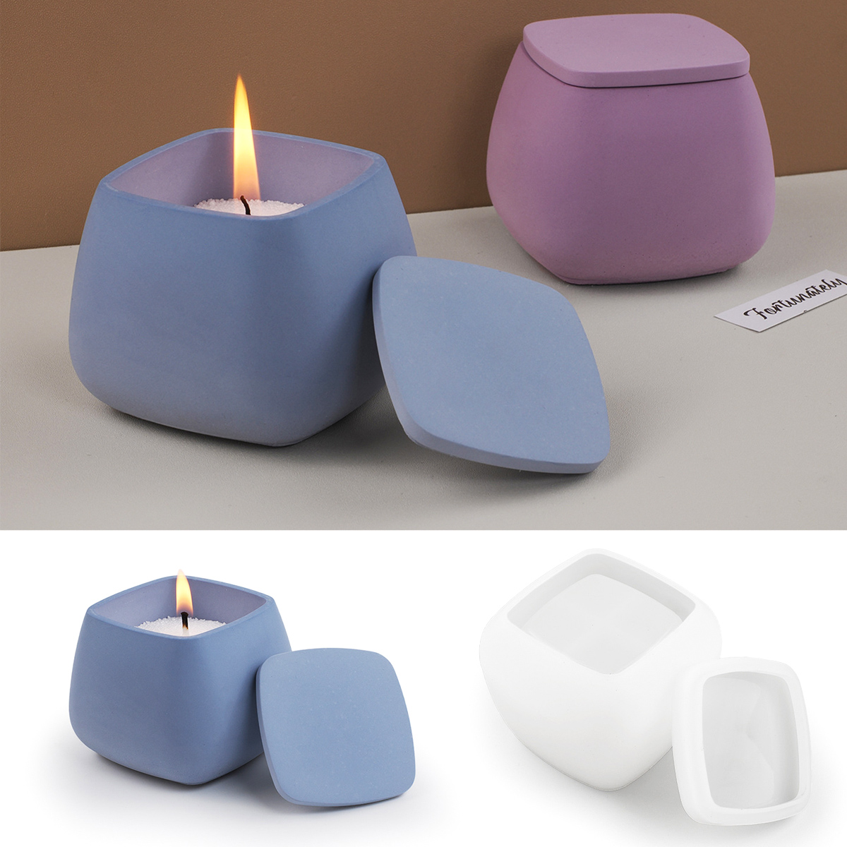 Vierkante Kaars Pot Siliconen  - Candle Making Jars With Lids recensie en prijs