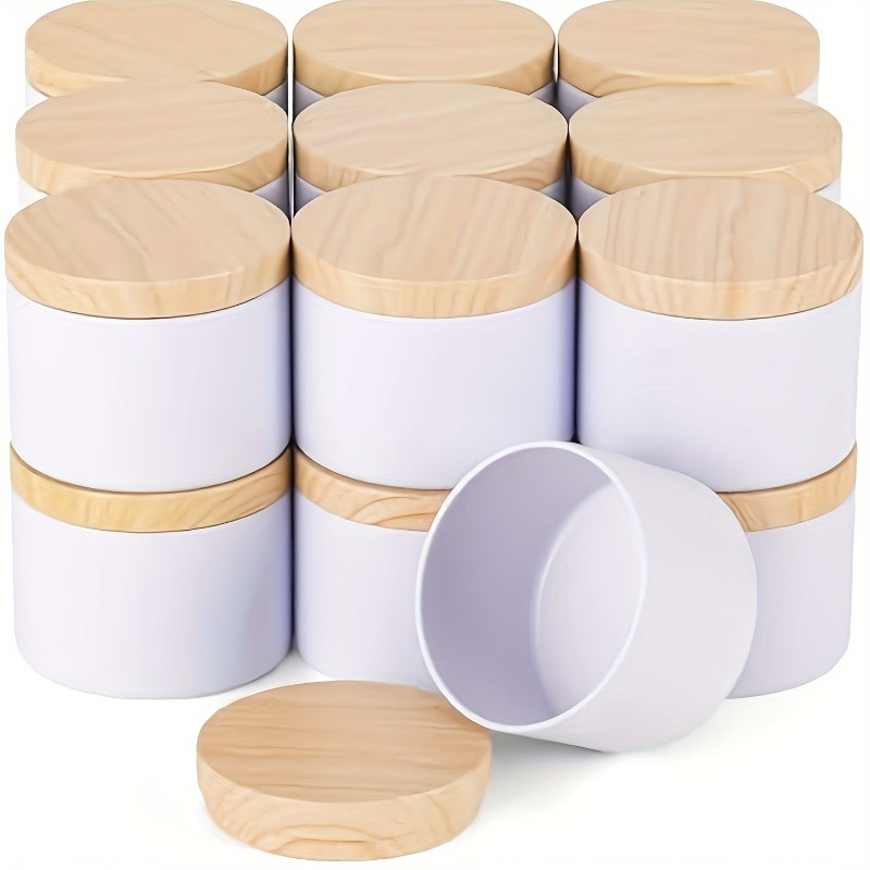 Witte metalen kaarspot Gereeds - Candle Making Jars With Lids recensie en prijs