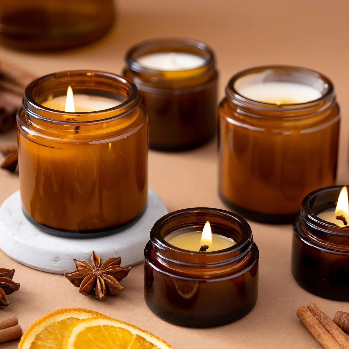 Glazen kaarsenpotjes, 4oz ambe - Candle Making Jars With Lids recensie en prijs