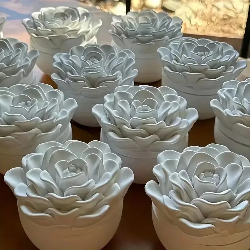Topkwaliteit 3D rozenbloem kaa - Candle Making Jars With Lids recensie en prijs