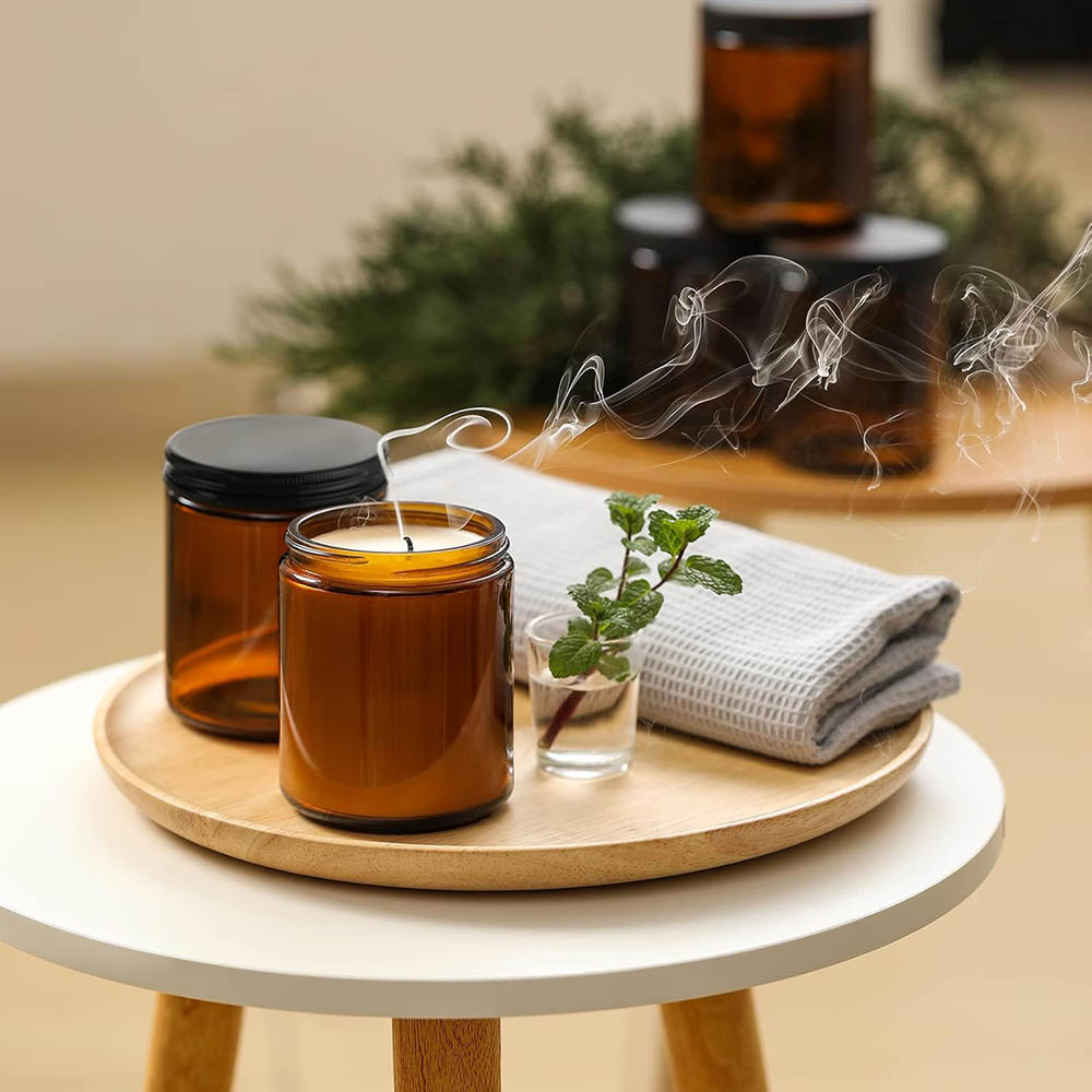 8oz Amber glazen potjes met zw - Candle Making Jars With Lids recensie en prijs