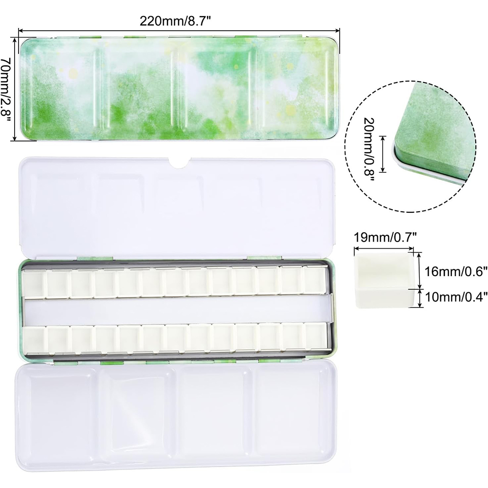 Leeg aquarelpalet, metalen aqu - Tin Container Lid recensie en prijs