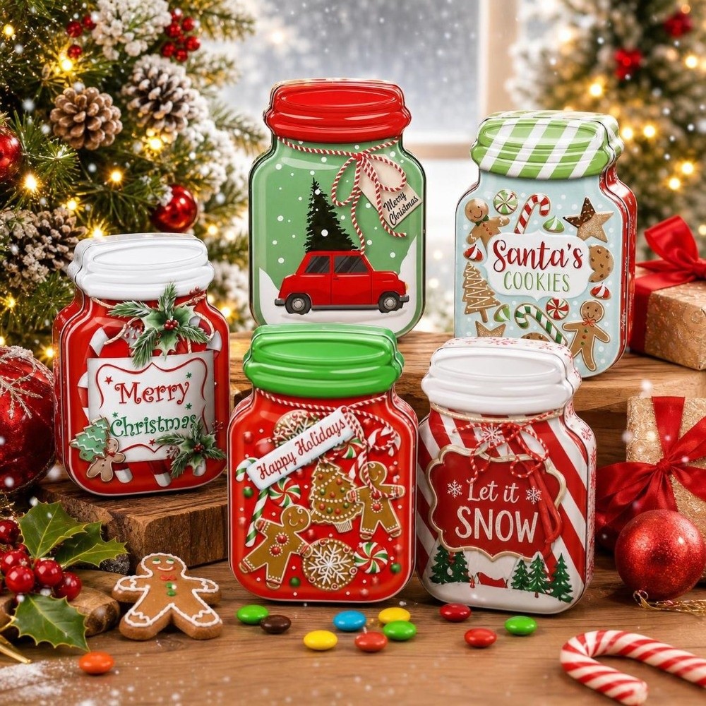 Metalen Kerstblikkendoos met d - Tin Container Lid recensie en prijs