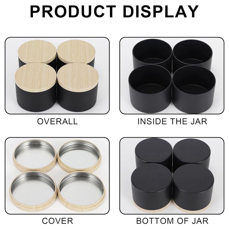 24 stuks 4 oz zwarte kaarsenbl - Candle Making Jars With Lids recensie en prijs