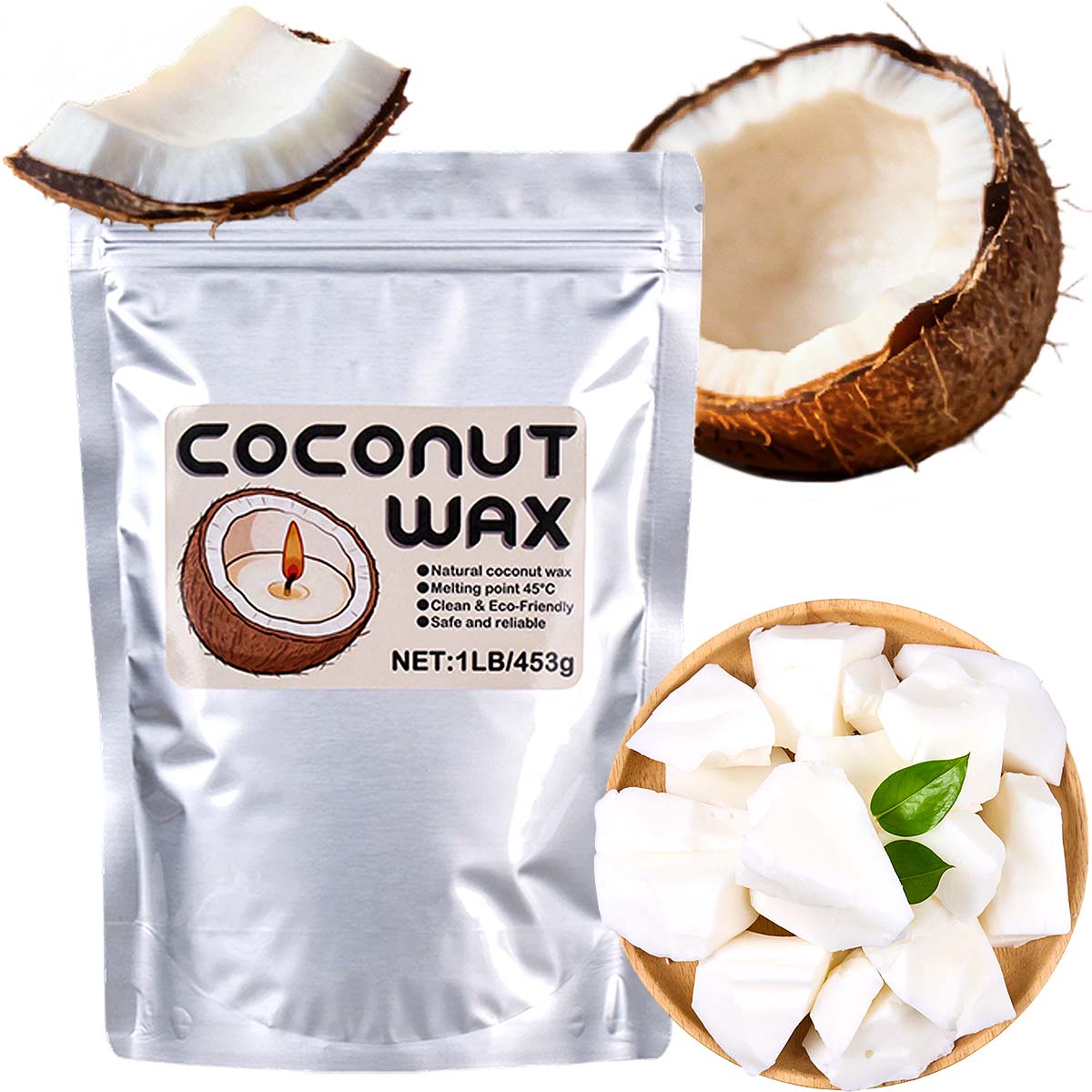 1LB Witte Kokoswas Natuurlijke - Coconut Wax Flake recensie en prijs